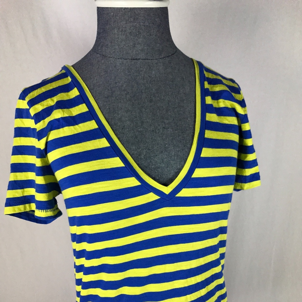 J. Crew Women's Size S Blue & Yellow Stripped top
